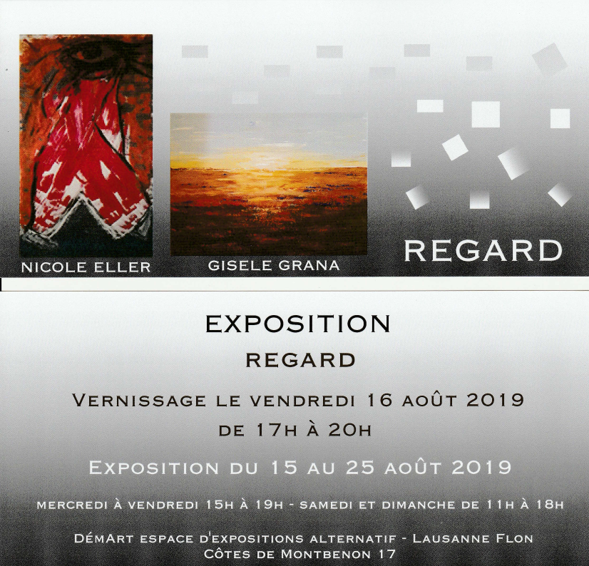 Affiche exposition: Regards de Nicole Eller et Gisele Grana