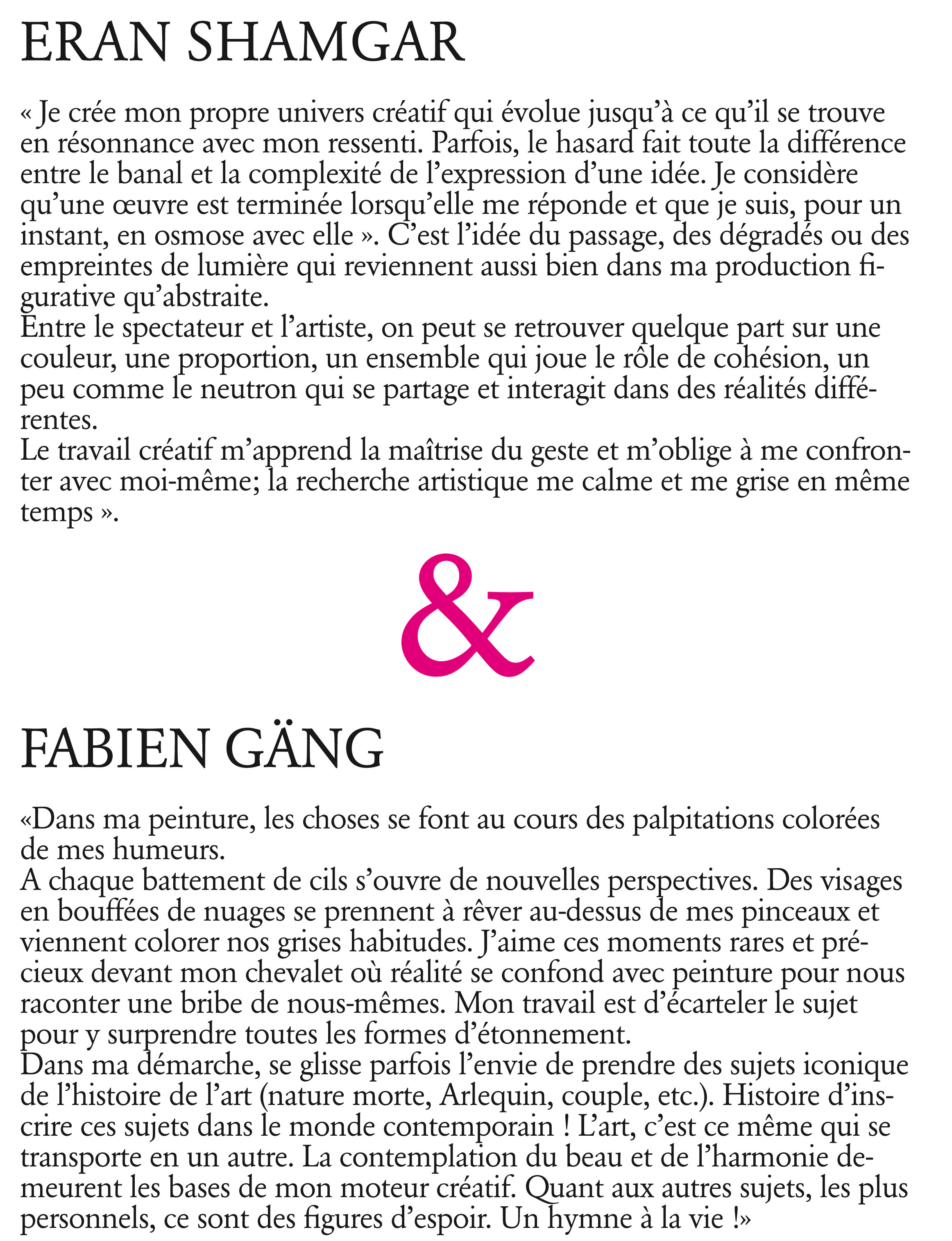 Eran Shamgar et Fabien Gäng