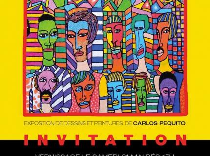 affiche expo peintures et dessins de Carlos Pequito
